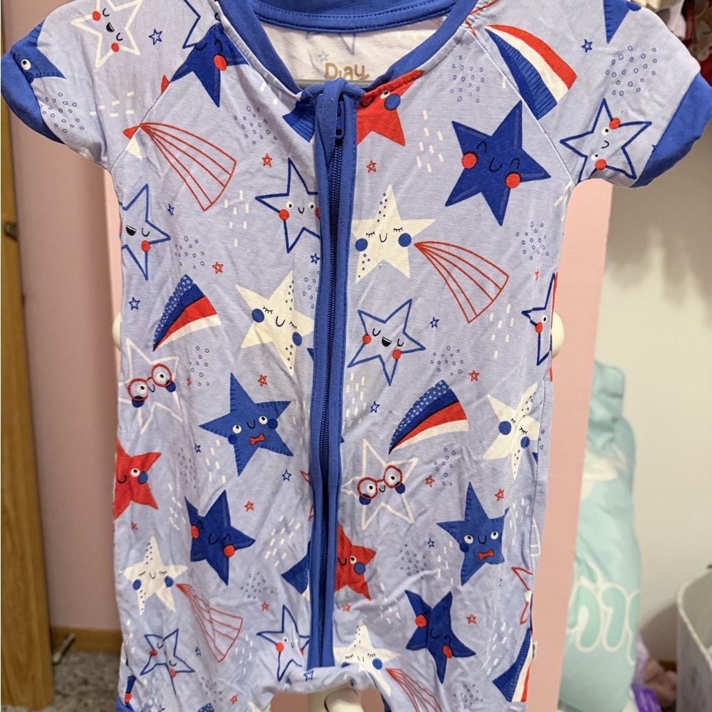 Little Sleepies 4th of July Zip Romper
